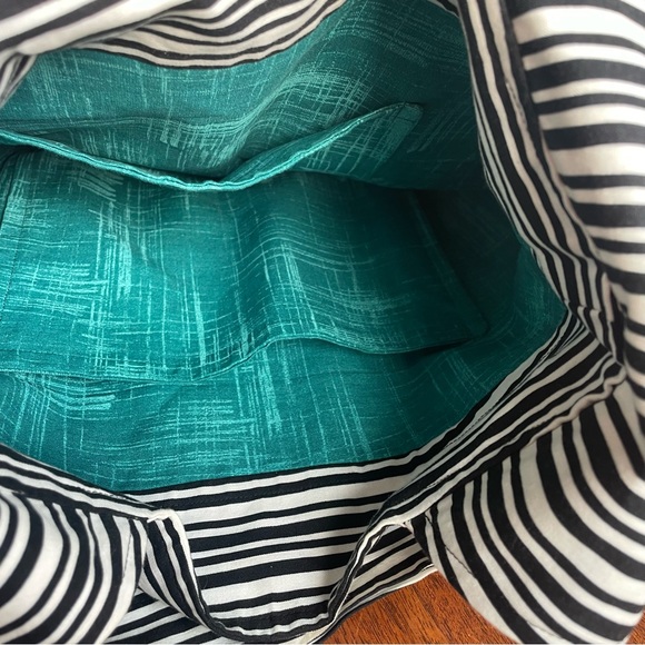 Handmade Reversible Unique Floral Striped Shoulder Hobo Bag Purse OOAK Boho - Picture 5 of 13